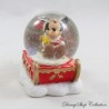 Mini snow globe Mickey Mouse DISNEYLAND PARIS Mickey Santa Claus in Snow Globe Sleigh RARE 7 cm