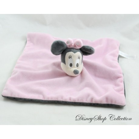 Doudou dish Minnie Disney Baby Pink gray square 25 cm NICOTOY