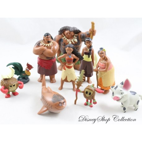 Lot of 9 figurines DISNEY Vaiana playset pvc 3 cm