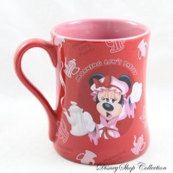 Minnie Mug DISNEYLAND PARIS Morning isn't pretty Minnie waking up red ceramic cup 12 cm