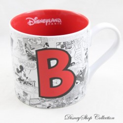 Mug Mickey DISNEYLAND PARIS lettre B bande dessinée tasse BD céramique Disney 9 cm