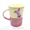 Mug en relief Porcinet DISNEY STORE Piglet jaune rose tasse 3D céramique 13 cm