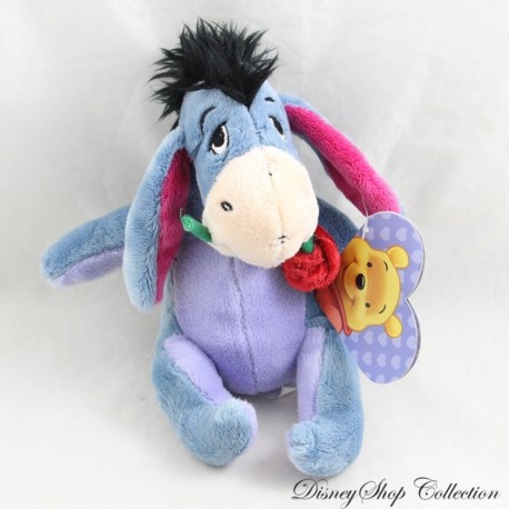 Plush Donkey Eeyore DISNEY NICOTOY Pink Red Valentine's Day 17 cm Seated