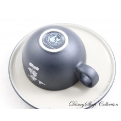 Mickey Coffee Mug DISNEYLAND RESORT PARIS grey black ceramic saucer