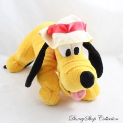 Peluche Pluto DISNEYLAND PARIS chapeau beige chien de Mickey 30 cm