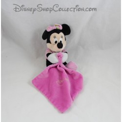 Doudou Minnie DISNEY NICOTOY handkerchief pink star 19 cm