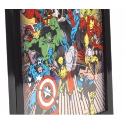 Cadre Comics image Marvel noir super héros encadré noir 26 cm