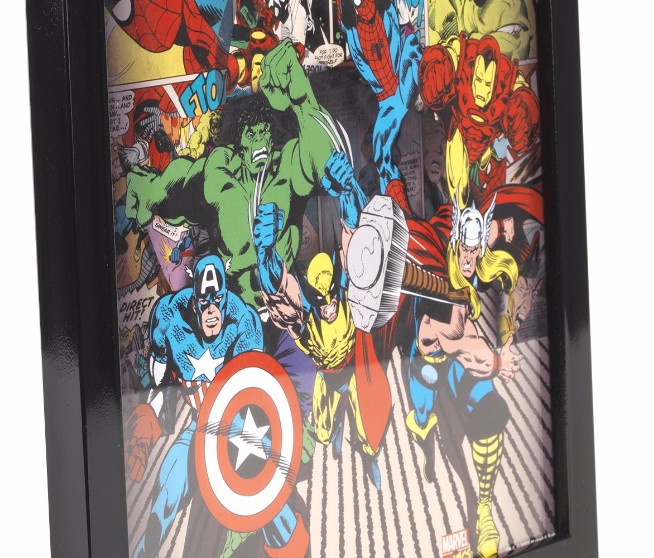 Cadre Comics image Marvel noir super héros encadré noir 26 cm - Dis