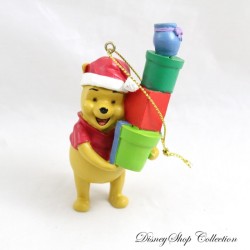 Navidad Colgante Winnie the Pooh DISNEY Resina Ronda de Regalos Sombrero Papá Noel Adorno 9 cm