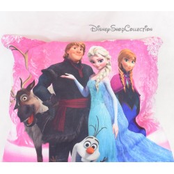 Cojín Frozen DISNEY Cuadrado Rosa Elsa Anna Kristoff Sven y Olaf 35 cm