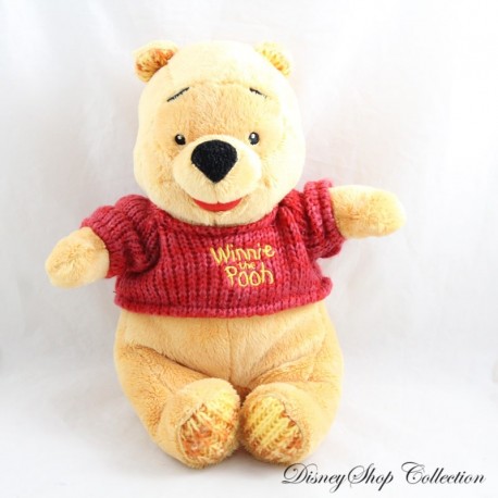 Peluche Winnie the Pooh DISNEY NICOTOY Jersey de punto de lana rojo amarillo 26 cm