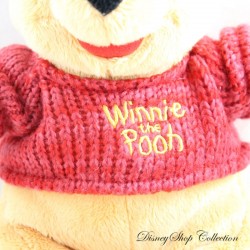 Plush Winnie the Pooh DISNEY NICOTOY Knit Wool Sweater Red Yellow 26 cm