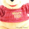 Peluche Winnie l'ourson DISNEY NICOTOY tricot laine pull rouge jaune 26 cm