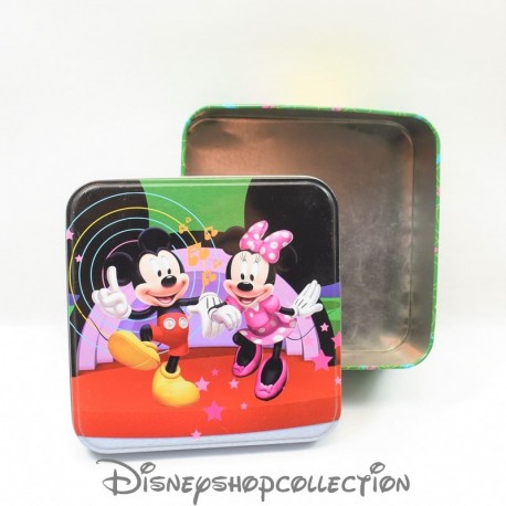 Boîte carré Mickey Minnie DISNEY métal notes de musique étoiles 15 cm