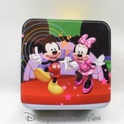 Caja Cuadrada Mickey Minnie DISNEY Metal Notas Musicales Estrellas 15 cm