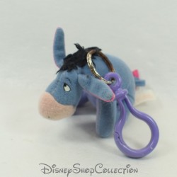 Keychain plush donkey eeyore DISNEY Jemini blue purple plastic carabiner 11 cm