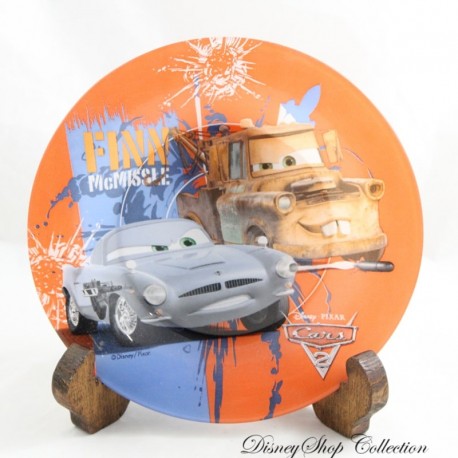 Cars DISNEY PIXAR Martin and Finn McMissile orange blue glass plate 20 cm