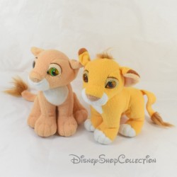 Peluche Simba e Nala DISNEY Mattel Il Re Leone Due cuccioli di leone baciano museruola vintage 1995 20 cm