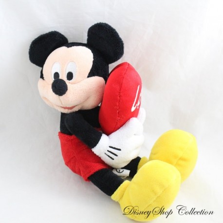 Peluche Mickey DISNEYLAND PARIS coeur rouge Love St Valentin Disney 27 cm