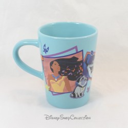 Mug haut Pocahontas DISNEY STORE bleu vert images du film céramique 12 cm