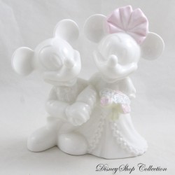 Figurine de mariage Mickey et Minnie DISNEY Wedgwood céramique blanc rose 14 cm