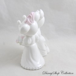 Figurine de mariage Mickey et Minnie DISNEY Wedgwood céramique blanc rose 14 cm