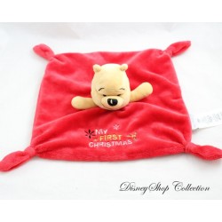 Doudou plat Winnie l'Ourson DISNEY STORE My First Christmas rouge Disney Baby