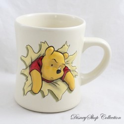 Winnie the Pooh Embossed Mug DISNEY STORE 3D Mug Beige Torn Effect 12 cm