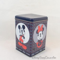 Boîte métallique Mickey et ses amis DISNEY Minnie Dingo Donald métal bleu pois 13 cm