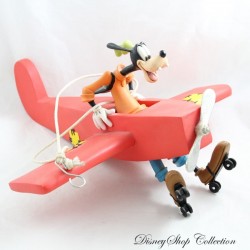 Große Goofy DISNEY Flugzeug rote Figur Harz Goofy im Flugzeug 35 cm