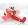 Grande figurine Dingo DISNEY avion rouge statuette résine Goofy in airplane 35 cm