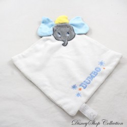 Doudou plat éléphant Dumbo DISNEY Cartoon club blanc bleu flocons 29 cm