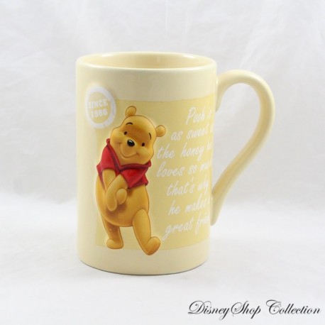 Winnie the Pooh Embossed Mug DISNEY STORE Winnie the Pooh Since 1966 Yellow 13 cm