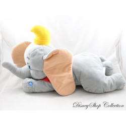 Peluche sonore éléphant Dumbo DISNEY allongé musical gris 54 cm
