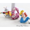 Set of 3 mini Alice in Wonderland figurines DISNEY Decoration Glass Alice Rabbit White Cheshire