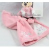 Doudou mouchoir Minnie DISNEY STORE renard rose blanc fleurs Disney Baby 44 cm