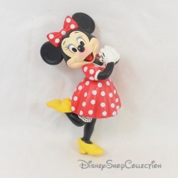 Minnie figurine DISNEYLAND PARIS dress red polka dot white pvc pinup leg 13 cm