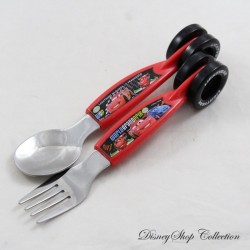 Set of 2 Cutlery Cars DISNEY World Grand Prix Flash McQueen Wheels Spoon and Fork