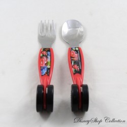 Set of 2 Cutlery Cars DISNEY World Grand Prix Flash McQueen Wheels Spoon and Fork