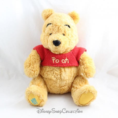 Winnie the Pooh Peluche WALT DISNEY COMPANY Maglietta Semplice Pooh Classica Rossa Seduta 28 cm