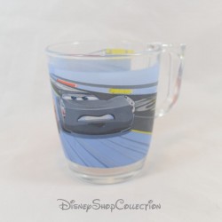 Mug en verre Cars DISNEY Flash McQueen et Jackson Storm transparent 9 cm