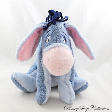 Plush Donkey Eeyore DISNEY Winnie the Pooh Seated Curly Hair Reverse Seam 28 cm