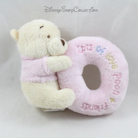 Winnie the Pooh Rattle DISNEY STORE beige pink