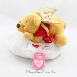 Winnie the Pooh Plush DISNEY STORE I love you Valentine's Day Cupid Cloud Golden Wings 20 cm