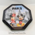 Boîte en fer Mickey Minnie DISNEYLAND PARIS Tour Eiffel boite à biscuits octogonale 27 cm
