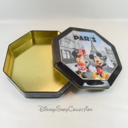 Mickey Minnie Iron Box DISNEYLAND PARIS Eiffel Tower Octagonal Cookie Tin 27 cm