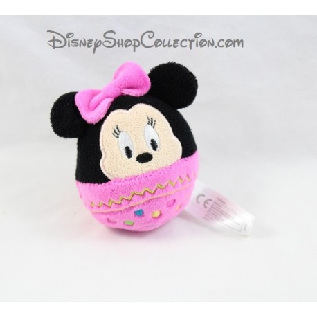 Peluche balle Minnie DISNEY NICOTOY oeuf rose noeud 9 cm