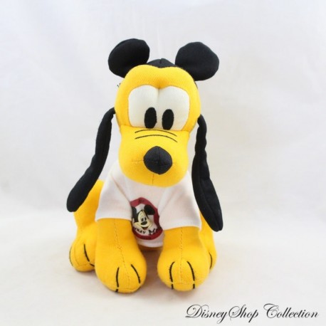 Plüsch Hund Pluto DISNEY Mütze Ohren und Mickey Mouse T-Shirt 15 cm