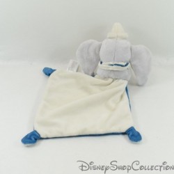 Doudou plat Dumbo DISNEY BABY losange cigogne éléphant gris bleu 34 cm