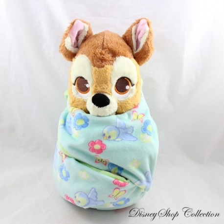 Plush Doe Bambi DISNEYLAND PARIS Bambi Bundle Blanket Bag Disney Babies 28 cm